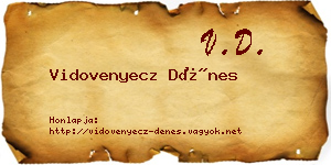 Vidovenyecz Dénes névjegykártya